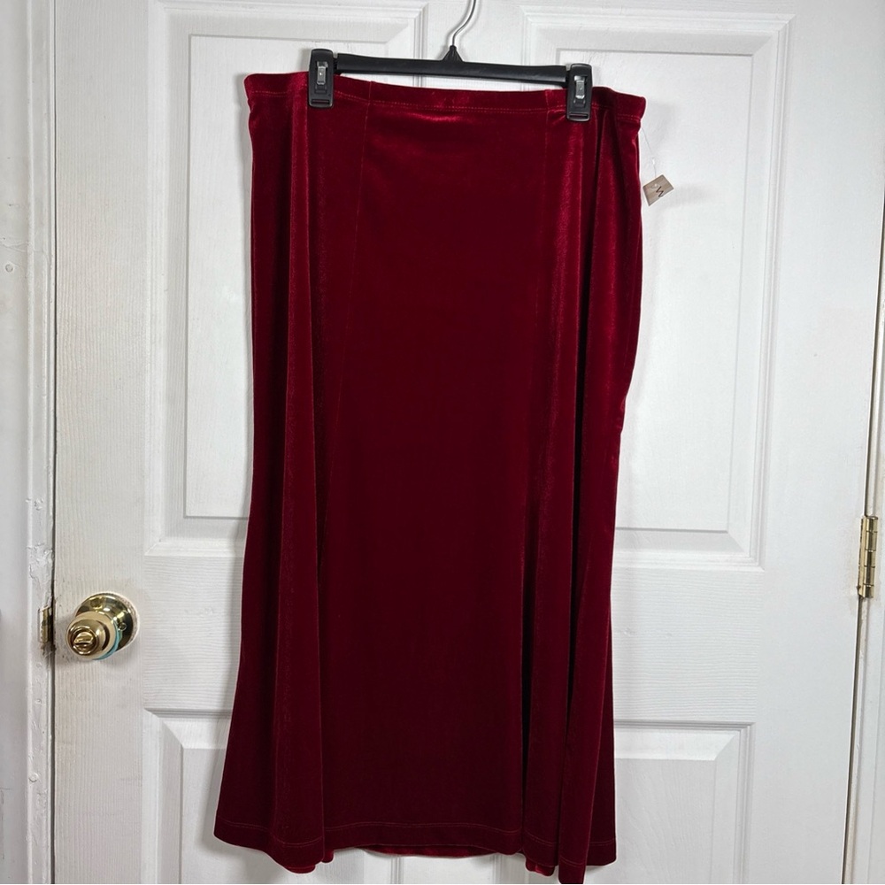 NWT White Stag Velvet Maxi Skirt Women’s XL Red Grunge Dark Romantic Whimsygoth - Picture 2 of 12